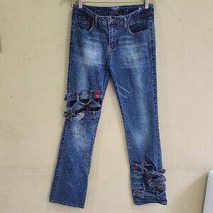 Pepe Jeans Vintage 80" Dark Blue Denim Waistband with Red Logo Patch